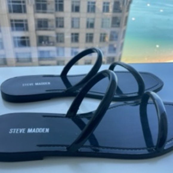 Steve Madden - Double strap jelly sandal - black - size 7 - Picture 4 of 5
